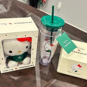 Starbucks Hello Kitty 2025 Plush, Tumbler & Coffee Mug Set